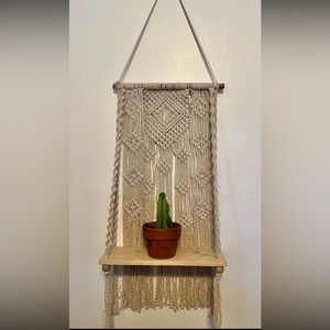 NWOT macrame hanging shelf